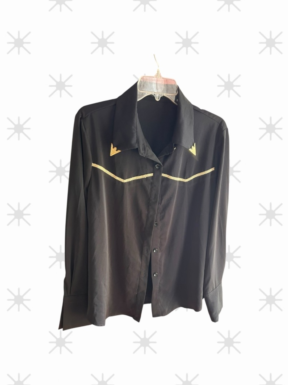 SHEIN BIZCHIC black gold trim fold up one-button cuffs Sz XL (U.S. 12)